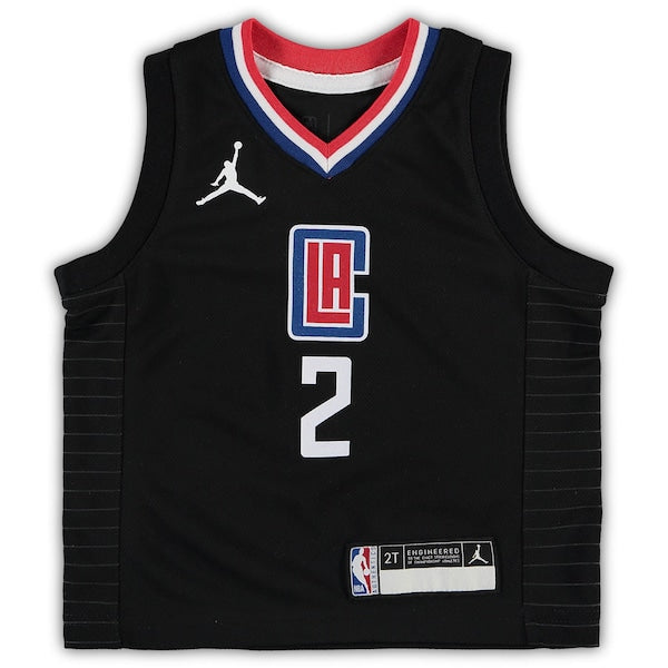 Kawhi Leonard LA Clippers Jordan Brand Toddler 2020/21 Jersey - Black - Statement Edition - Image 2
