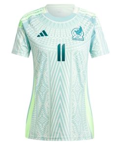 Alternative view of Santiago Gim¨¦nez Mexico National Team adidas Women's 2024 Away Replica Player Jersey - Green