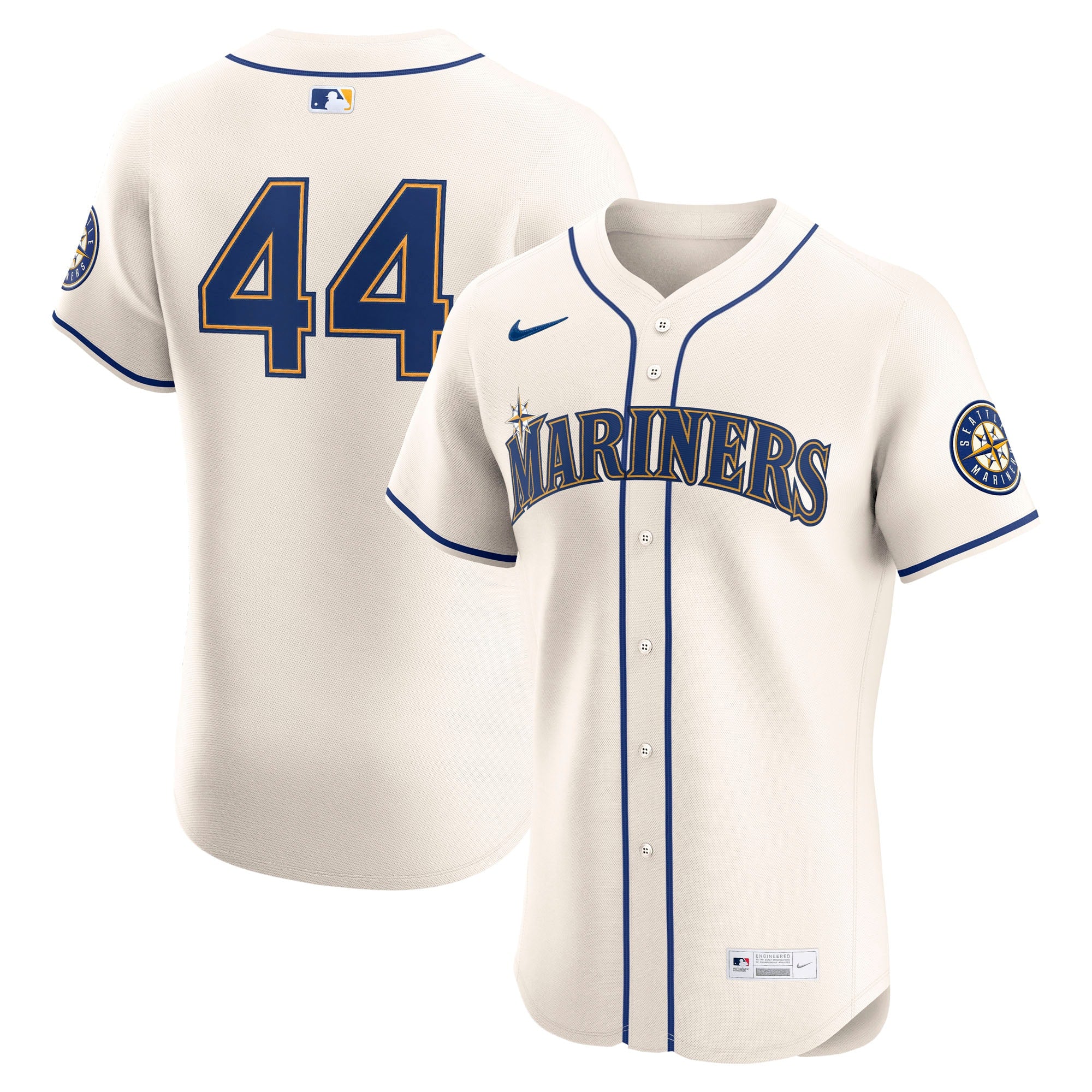 Men's Seattle Mariners Julio Rodr¨ªguez Nike Alternate Elite Jersey - Teal/White/Cream - Image 6