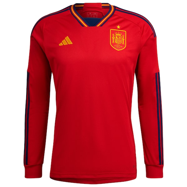 Spain National Team adidas 2022/23 Home Replica Long Sleeve Jersey - Red - Image 2