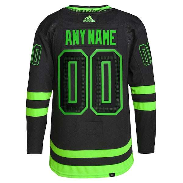 Dallas Stars adidas Alternate Primegreen Authentic Custom Jersey - Black - Image 3