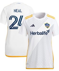 Alternative view of Jalen Neal LA Galaxy adidas Women's 2024 Angeleno Kit Replica Player Jersey - White/Green