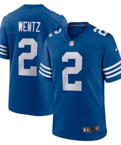 Alternative view of Men's Nike Carson Wentz Royal Indianapolis Colts Alternate Game Jersey/White