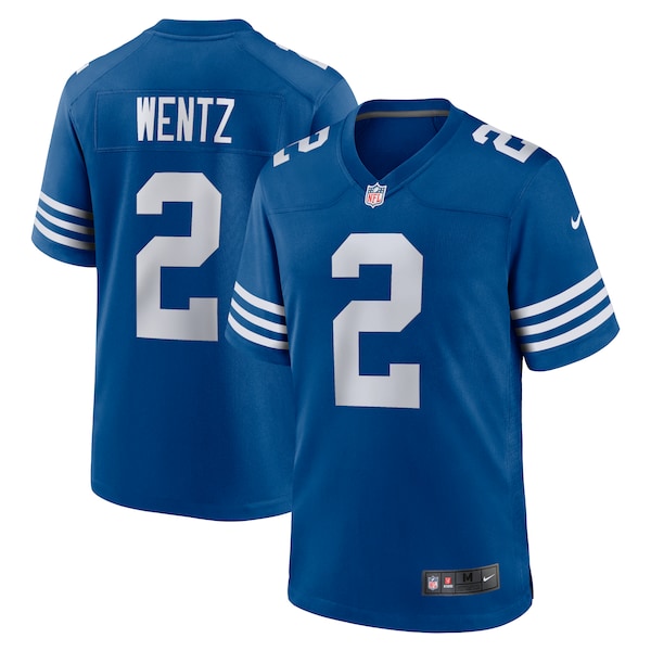 Men's Nike Carson Wentz Royal Indianapolis Colts Alternate Game Jersey/White - Image 2