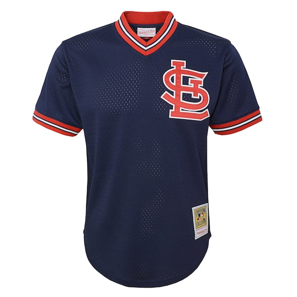 Ozzie Smith St. Louis Cardinals Youth Cooperstown Collection?Mesh Batting Practice Jersey - Navy - Image 2