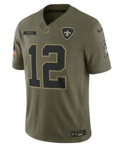 Alternative view of Chris Olave New Orleans Saints Nike 2025 Salute to Service Limited Jersey - Olive