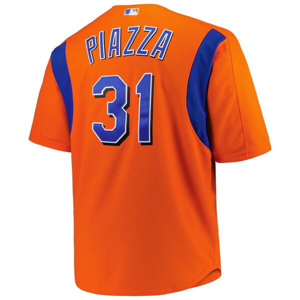 Mike Piazza New York Mets Big & Tall Cooperstown Collection Mesh Batting Practice Jersey - Orange/Royal - Image 4