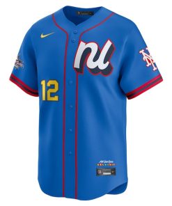 Alternative view of Francisco Lindor National League Nike 2025 All-Star Edition Limited Player Jersey - Blue