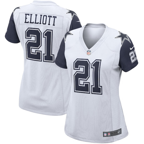 Ezekiel Elliott Dallas Cowboys Nike Women's Alternate Game Jersey - White/Navy - Image 2