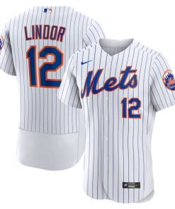 Alternative view of Francisco Lindor New York Mets Nike Home Authentic Player Jersey - White/Gray