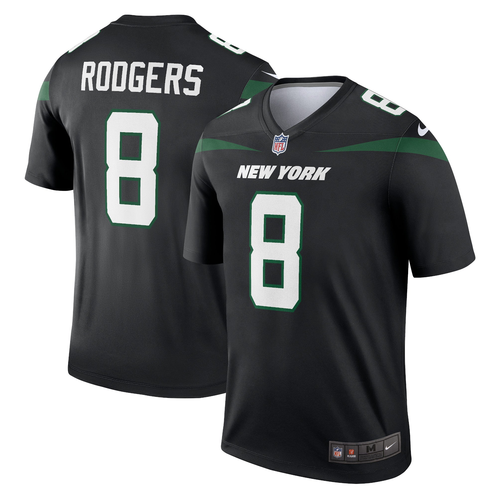 Aaron Rodgers New York Jets Nike Men's Alternate Legend Player Jersey - Spotlight White/Black/Green - Image 5