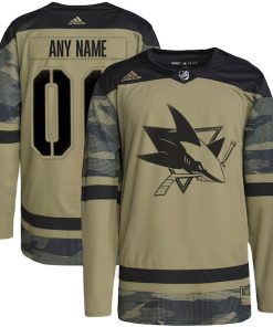 San Jose Sharks adidas Military Appreciation Team Authentic Custom Practice Jersey - Camo