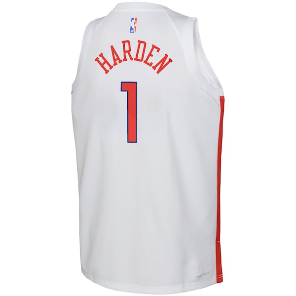 James Harden Philadelphia 76ers Nike Youth 2022/23 Swingman Jersey - City Edition - White - Image 3