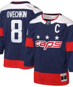 Alternative view of Alexander Ovechkin Washington Capitals  Youth 2018 NHL Stadium Series Power Play 2.0 Player Jersey - Navy/Black