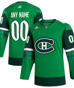 Montreal Canadiens adidas St. Patrick's Day Authentic Custom Jersey - Kelly Green
