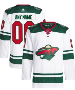 Minnesota Wild adidas  Away  Primegreen Authentic Custom Jersey - White