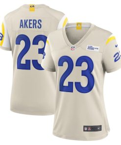 Alternative view of Cam Akers Los Angeles Rams Nike Women's Game Jersey - Bone/White
