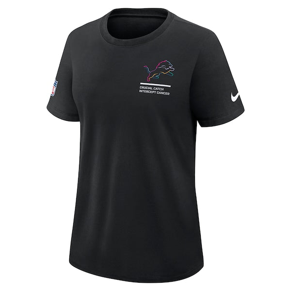 Detroit Lions Nike Women's 2025 NFL Crucial Catch Tri-Blend Dri-FIT T-Shirt - Black - Image 2
