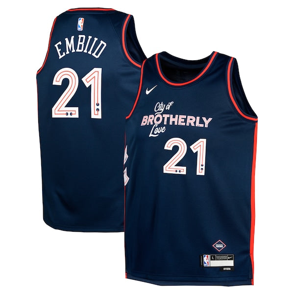 Joel Embiid Philadelphia 76ers Nike Youth Swingman Replica Jersey - City Edition - Navy