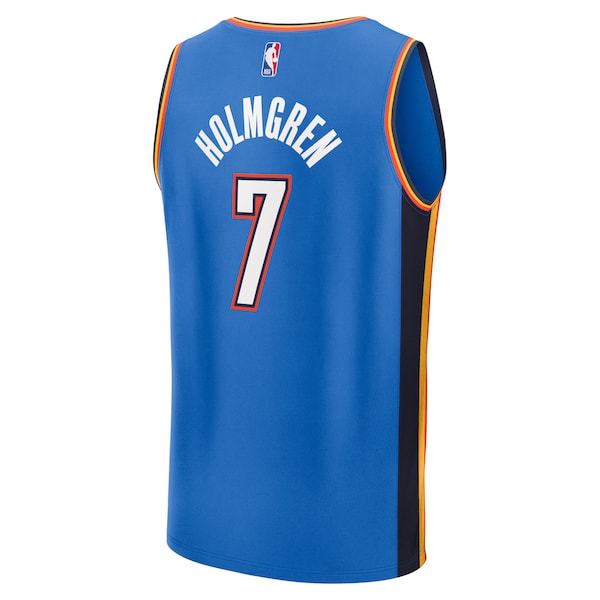 Chet Holmgren Oklahoma City Thunder 2025 NBA Finals Champions Fast Break Replica Player Jersey - Blue - Icon Edition - Image 3