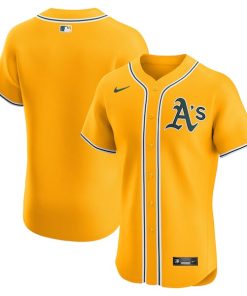 Athletics Nike Alternate 2 Elite Jersey - Gold/Kelly Green/White