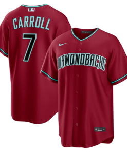 Alternative view of Corbin Carroll Arizona Diamondbacks Nike Alternate 2 Replica Jersey - Crimson/Black/Gray