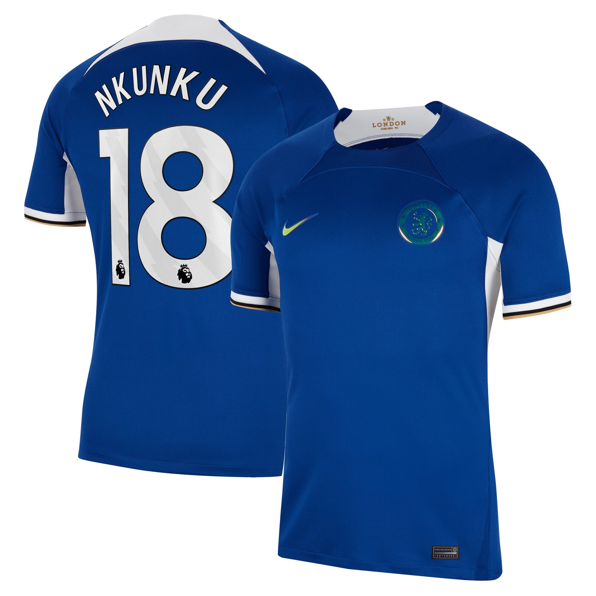 Christopher Nkunku Chelsea Nike 2023/24 Third Stadium Replica Player Jersey - Mint/Blue/Navy - Image 5