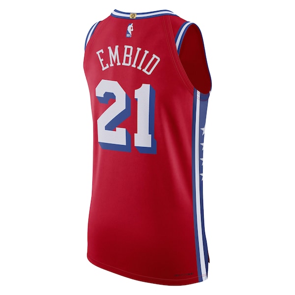 Joel Embiid Philadelphia 76ers Jordan Brand Authentic Player Jersey - Statement Edition - Red - Image 3