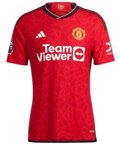 Alternative view of Manchester United adidas 2023/24 Home Authentic Jersey - Red