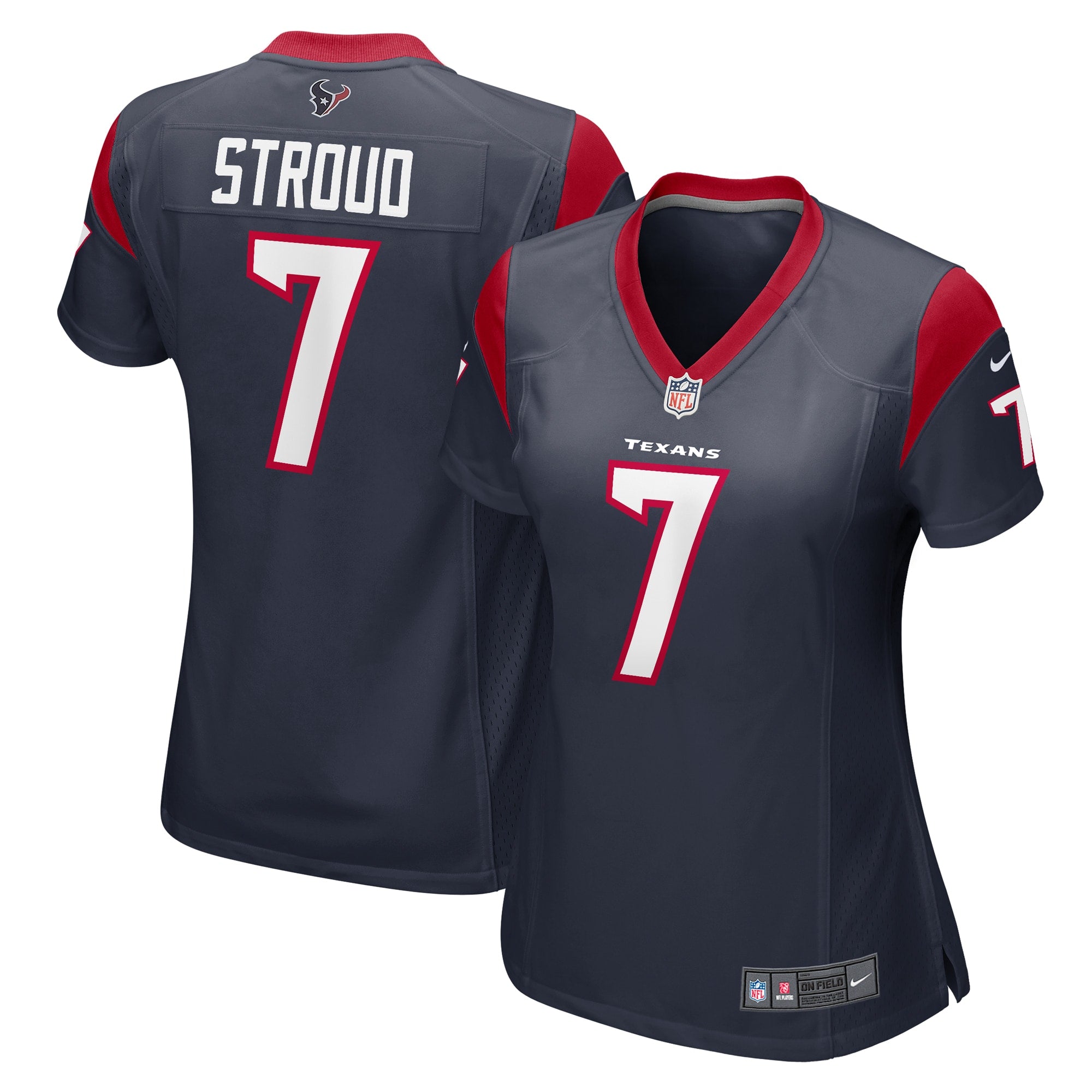 C.J. Stroud Houston Texans Nike Women's Game Jersey - White/Navy/Red - Image 7