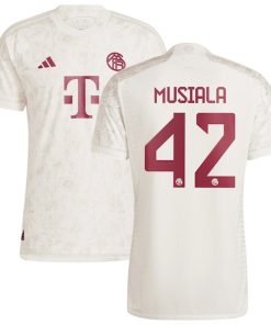 Jamal Musiala Bayern Munich adidas 2023/24 Third Authentic Jersey - White