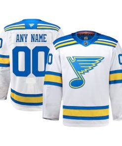 St. Louis Blues  Away Authentic Pro Custom Jersey - White/Blue