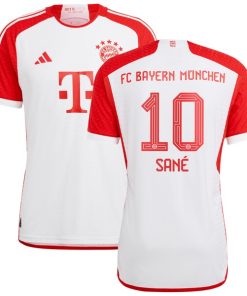 Alternative view of Leroy San¨¦ Bayern Munich adidas 2023/24 Home Authentic Jersey - White/Black