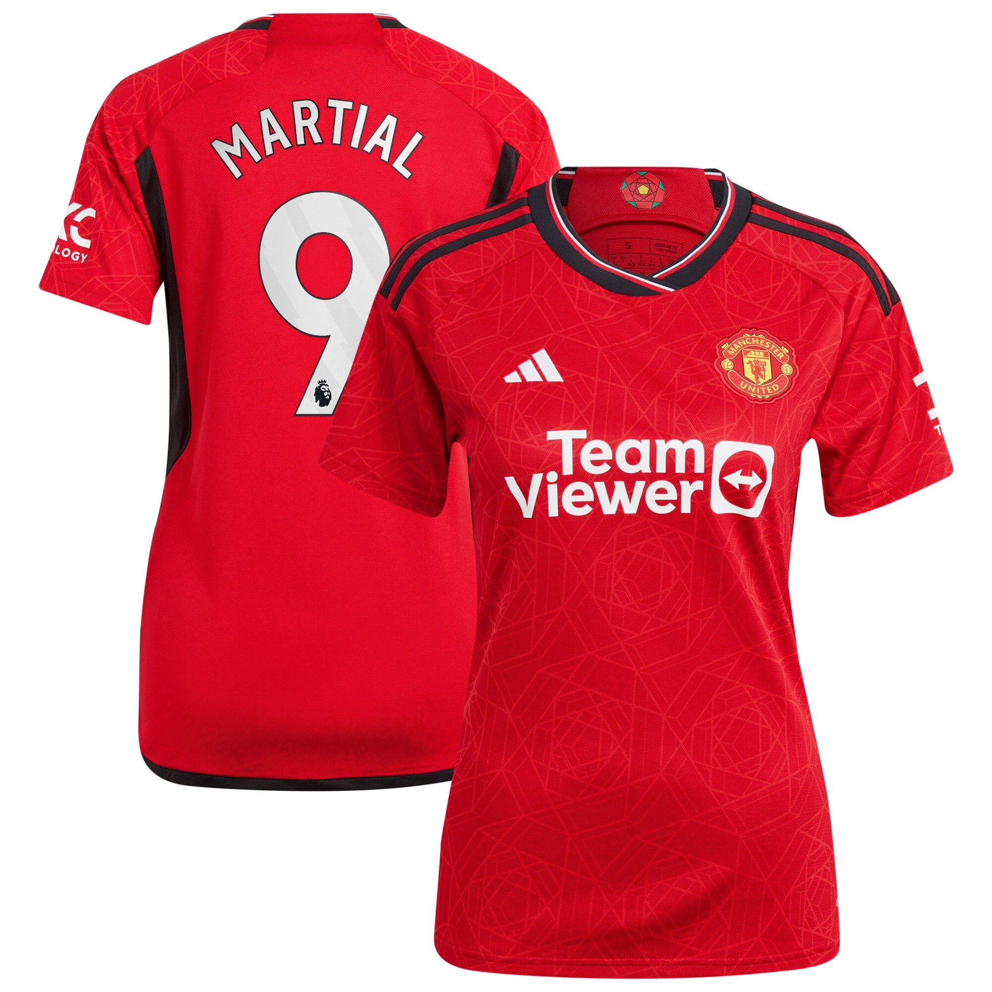 Anthony Martial Manchester United adidas Women's 2023/24 Away Replica Player Jersey - Green/Red - Image 6