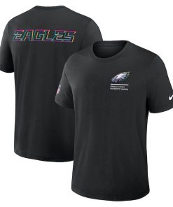 Philadelphia Eagles Nike 2025 NFL Crucial Catch Tri-Blend Dri-FIT T-Shirt - Black