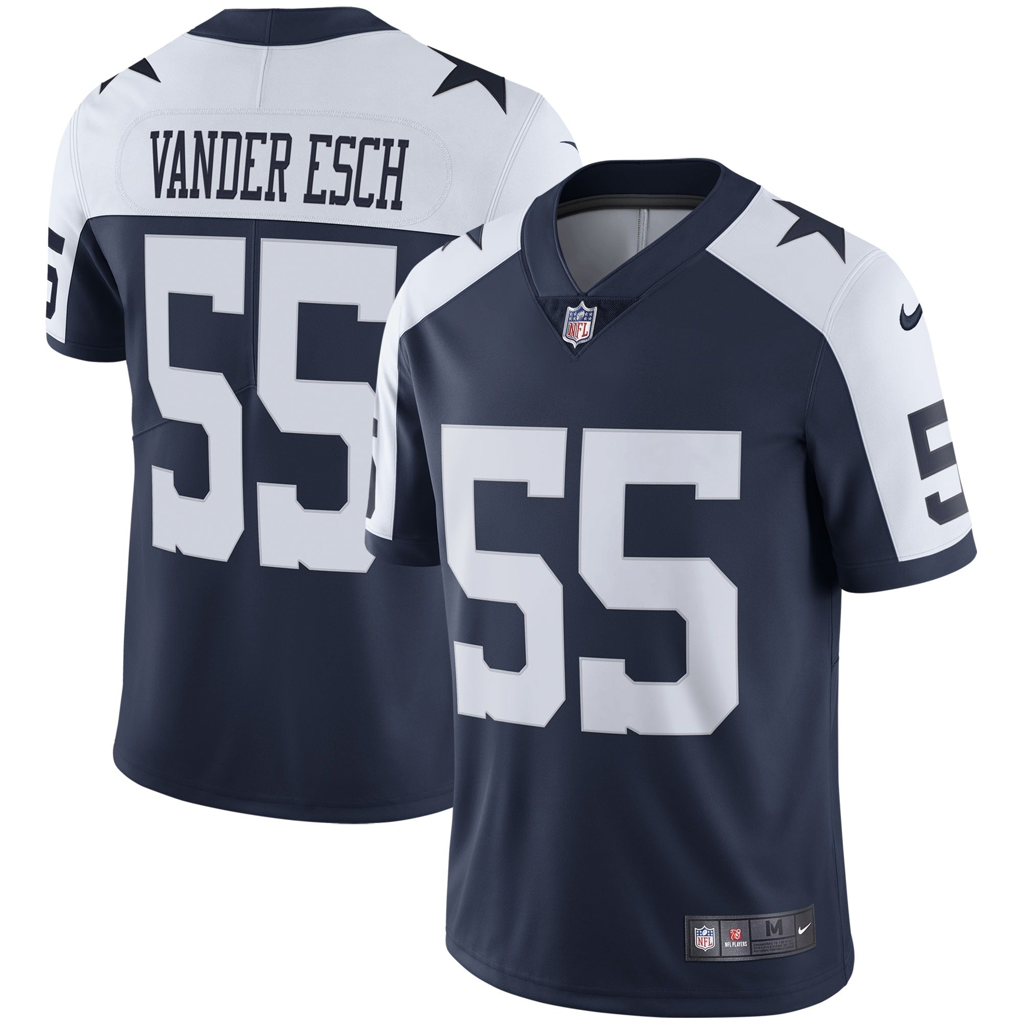 Leighton Vander Esch Nike Dallas Cowboys Color Rush Vapor Limited Jersey - White/Navy - Image 5