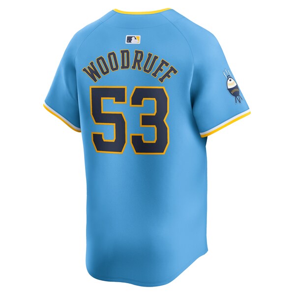Brandon Woodruff Milwaukee Brewers Nike City Connect Limited Player Jersey - Powder Blue - Image 3