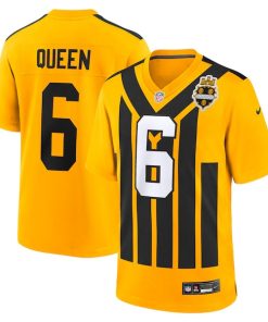 Alternative view of Patrick Queen Pittsburgh Steelers Nike Alternate 1933 Throwback Game Jersey - Gold/Black