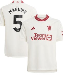 Harry Maguire Manchester United adidas Youth 2023/24 Third Replica Player Jersey - White/Green