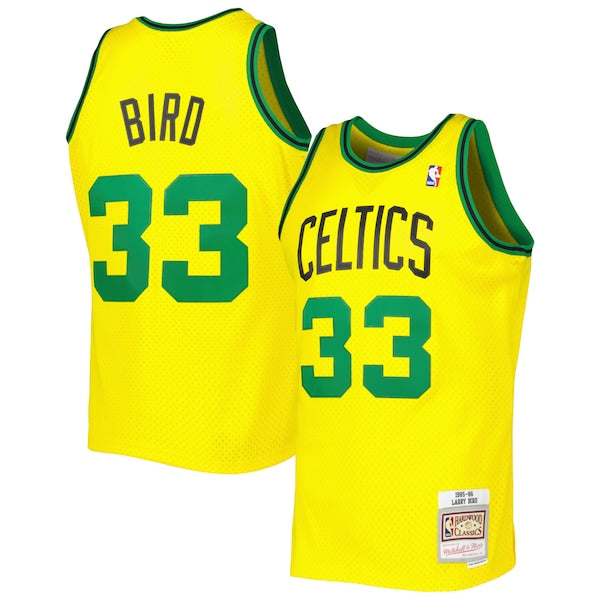Larry Bird Boston Celtics 1985-86 Hardwood Classics Reload 3.0 Swingman Jersey - Gold