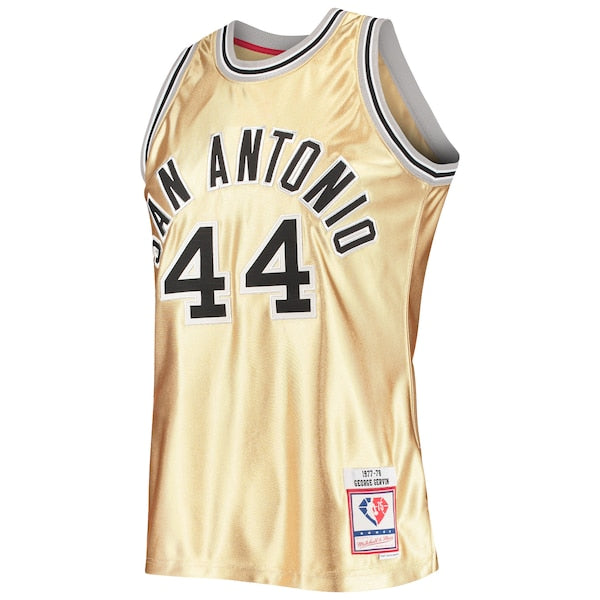 George Gervin San Antonio Spurs 75th Anniversary 1977/78 Hardwood Classics Swingman Jersey - Gold - Image 2
