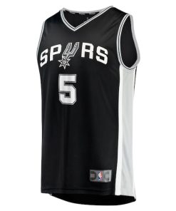 Alternative view of Stephon Castle San Antonio Spurs  2024 NBA Draft Fast Break Player Jersey - Icon Edition - Black