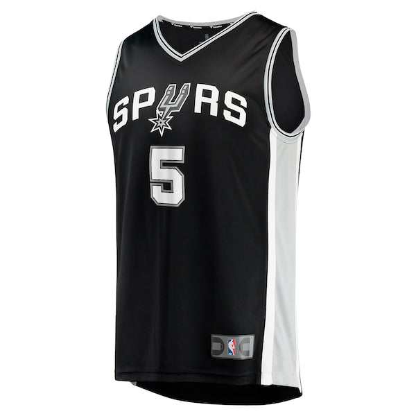 Stephon Castle San Antonio Spurs Youth 2024 NBA Draft Fast Break Player Jersey - Icon Edition - Black - Image 2