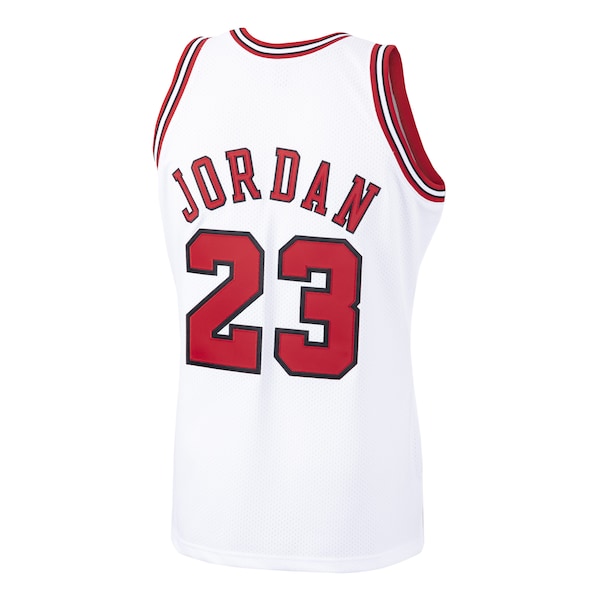 Michael Jordan Chicago Bulls 1997/98 Hardwood Classics Authentic Jersey - White/Black/Scarlet - Image 6