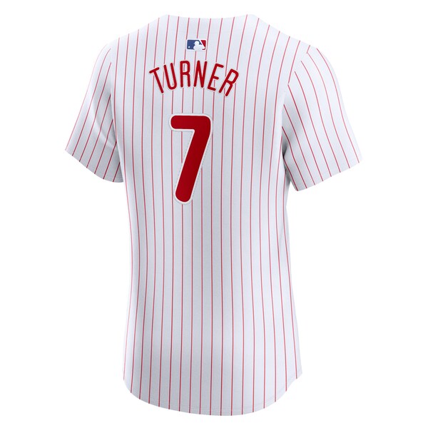 Trea Turner Philadelphia Phillies Nike Home Elite Jersey - White - Image 3