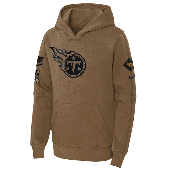Tennessee Titans Nike Salute To Service Club Fleece Pullover Hoodie - Brown - Image 2