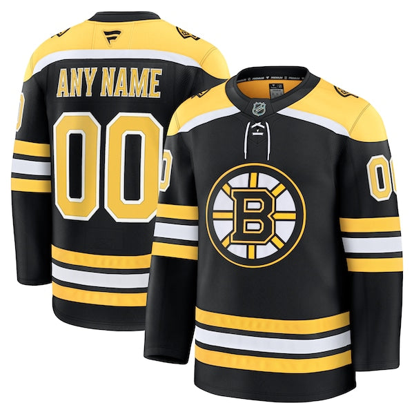 Boston Bruins Home Premium Custom Jersey - Black/White - Image 2
