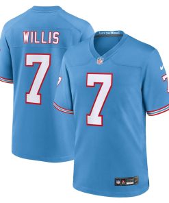 Malik Willis Tennessee Titans Nike Oilers Throwback Alternate Game Player Jersey - Light Blue
