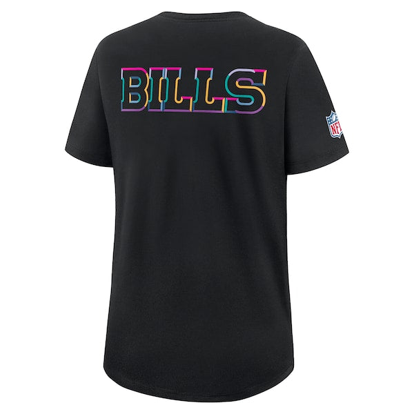 Buffalo Bills Nike Women's 2025 NFL Crucial Catch Tri-Blend Dri-FIT T-Shirt - Black - Image 3