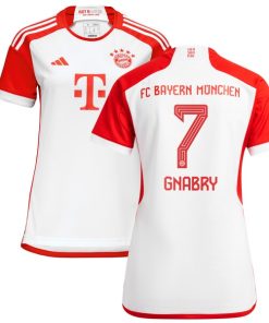 Serge Gnabry Bayern Munich adidas Women's 2023/24 Home Replica Jersey - White/Black